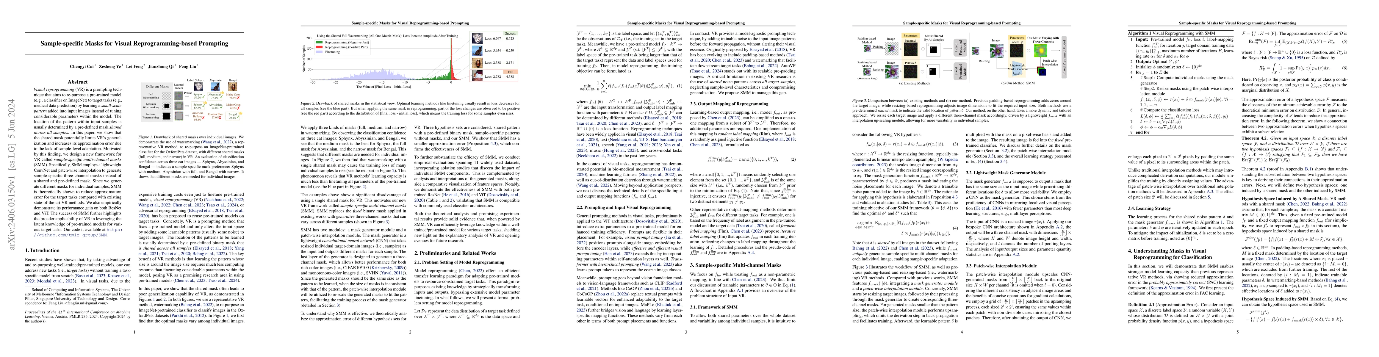 Thumbnail for Sample-specific Masks for Visual Reprogramming-based Prompting