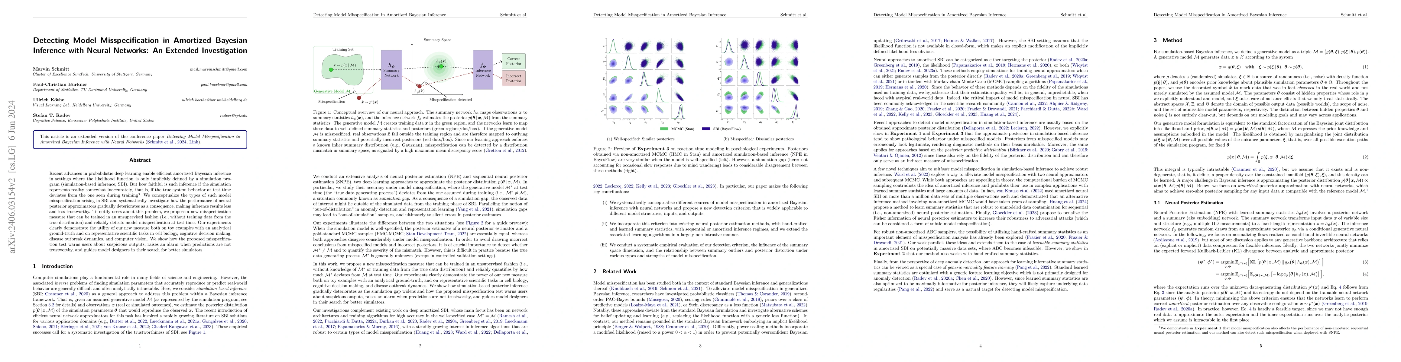 Thumbnail for Detecting Model Misspecification in Amortized Bayesian Inference with
  Neural Networks: An Extended Investigation