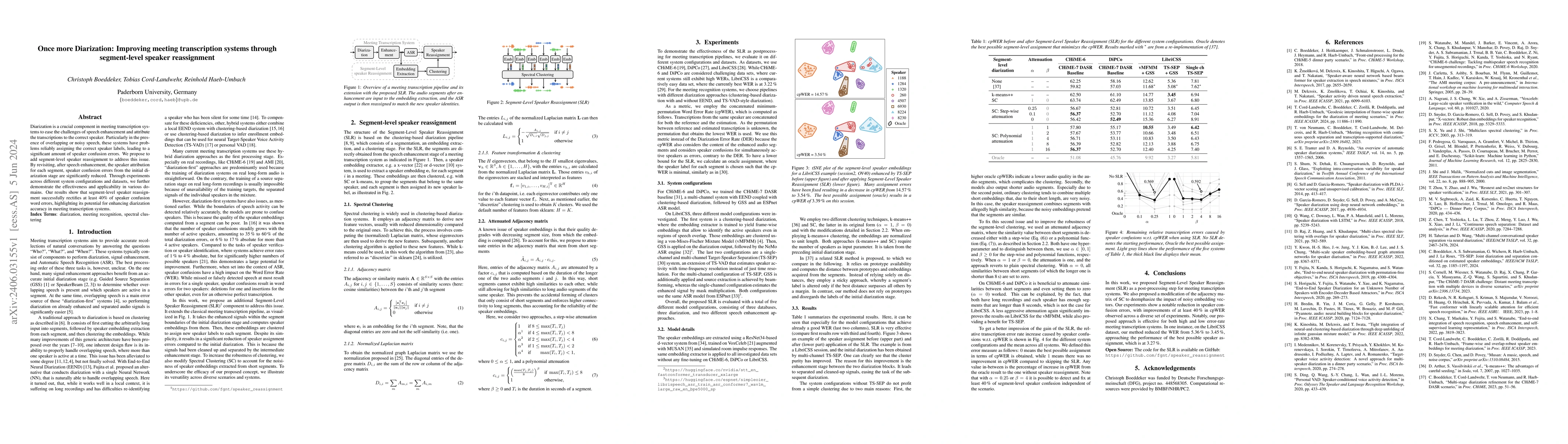 Thumbnail for Once more Diarization: Improving meeting transcription systems through
  segment-level speaker reassignment