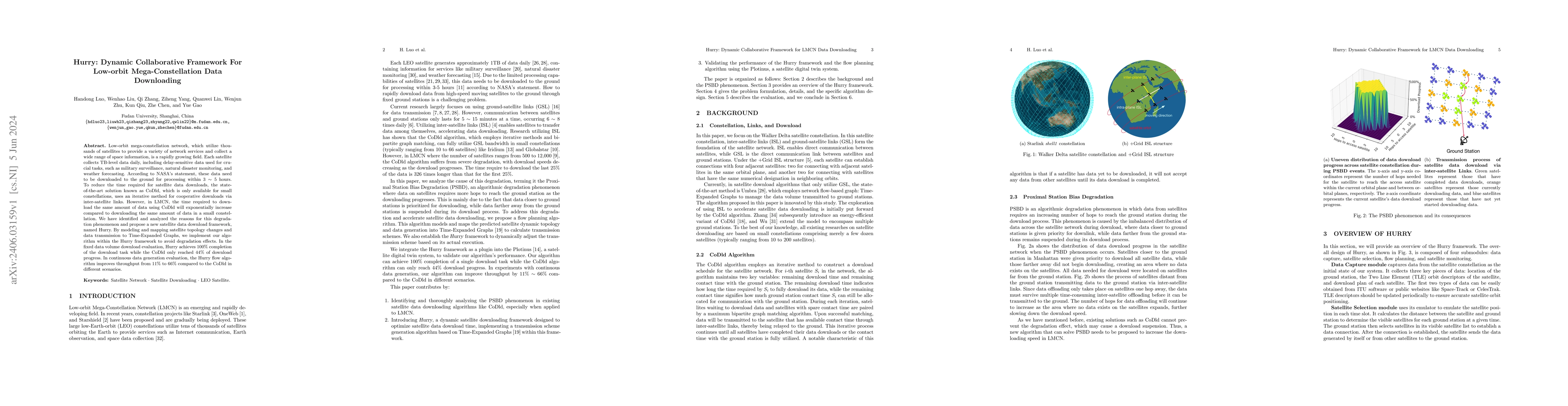 Thumbnail for Hurry: Dynamic Collaborative Framework For Low-orbit Mega-Constellation
  Data Downloading