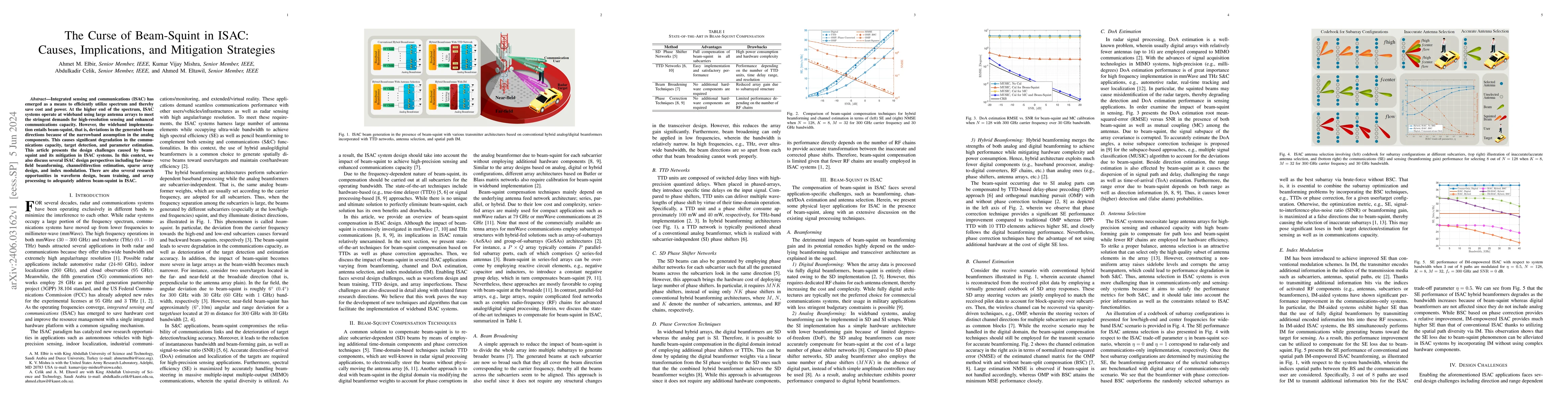 Thumbnail for The Curse of Beam-Squint in ISAC: Causes, Implications, and Mitigation
  Strategies