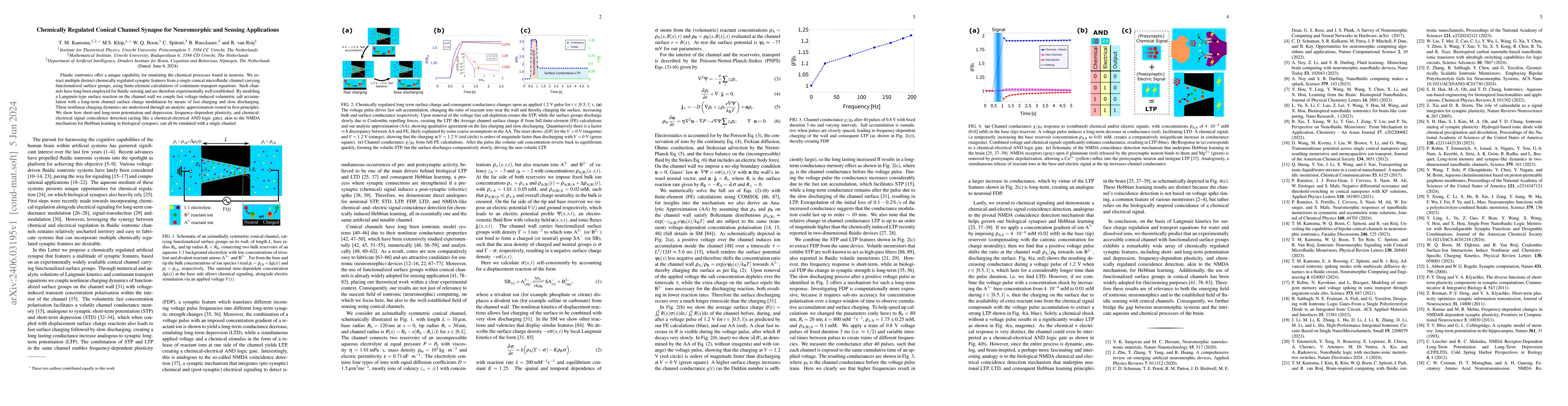 Thumbnail for Chemically Regulated Conical Channel Synapse for Neuromorphic and
  Sensing Applications