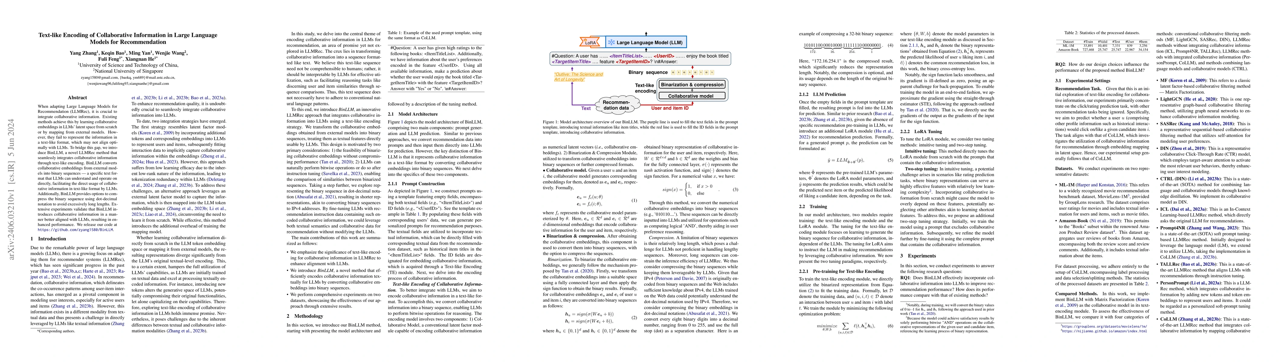 Thumbnail for Text-like Encoding of Collaborative Information in Large Language Models
  for Recommendation