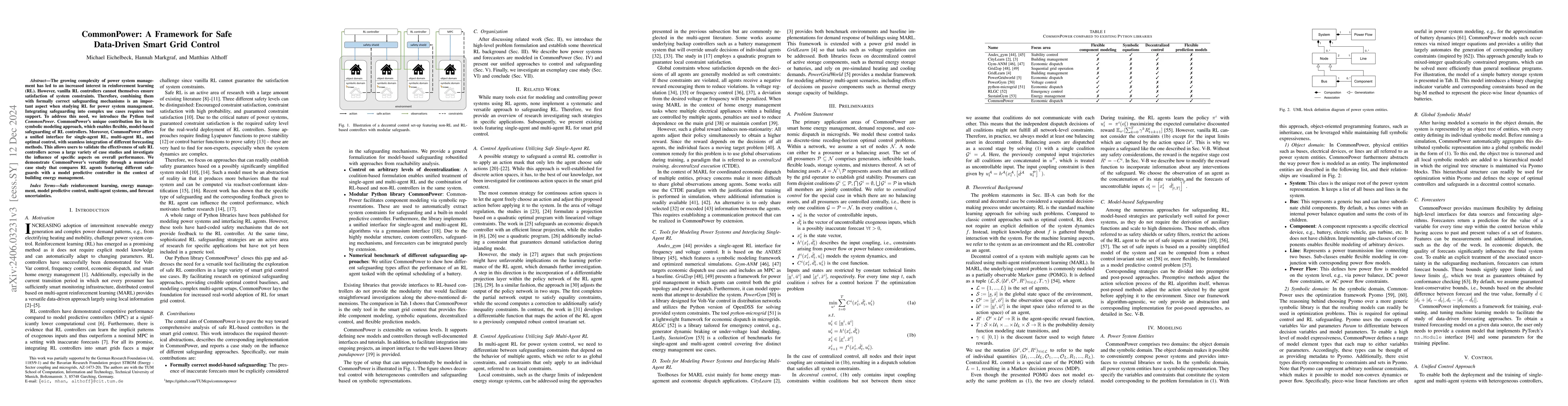 Thumbnail for Empowering Safe Reinforcement Learning for Power System Control with
  CommonPower