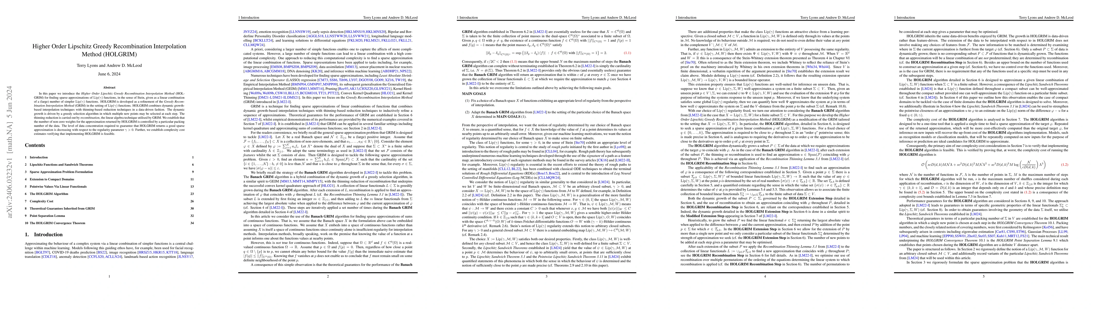 Thumbnail for Higher Order Lipschitz Greedy Recombination Interpolation Method
  (HOLGRIM)