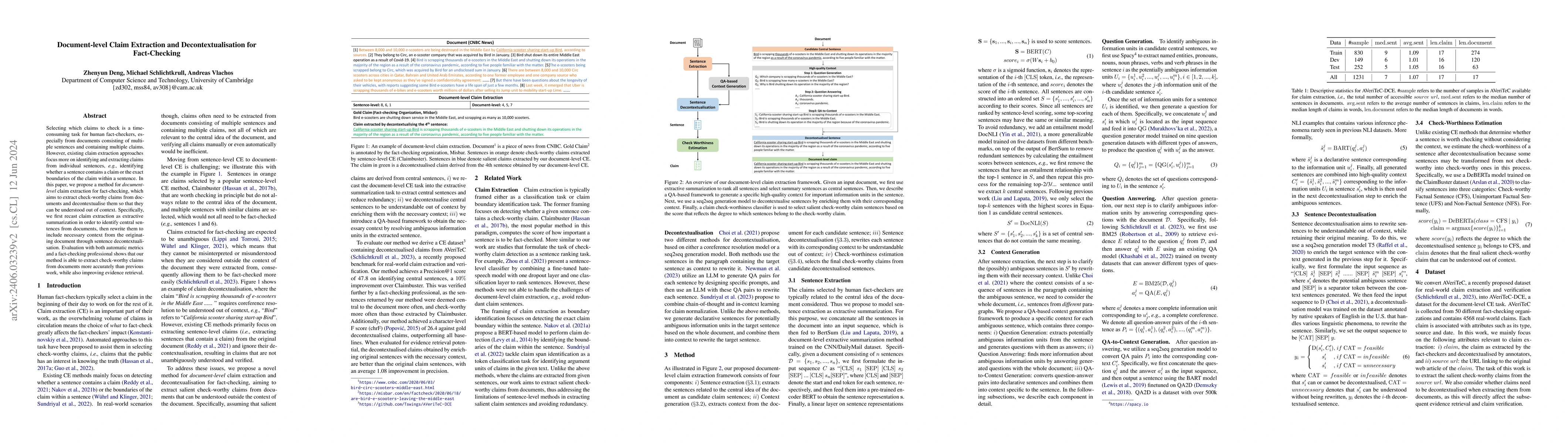 Thumbnail for Document-level Claim Extraction and Decontextualisation for
  Fact-Checking