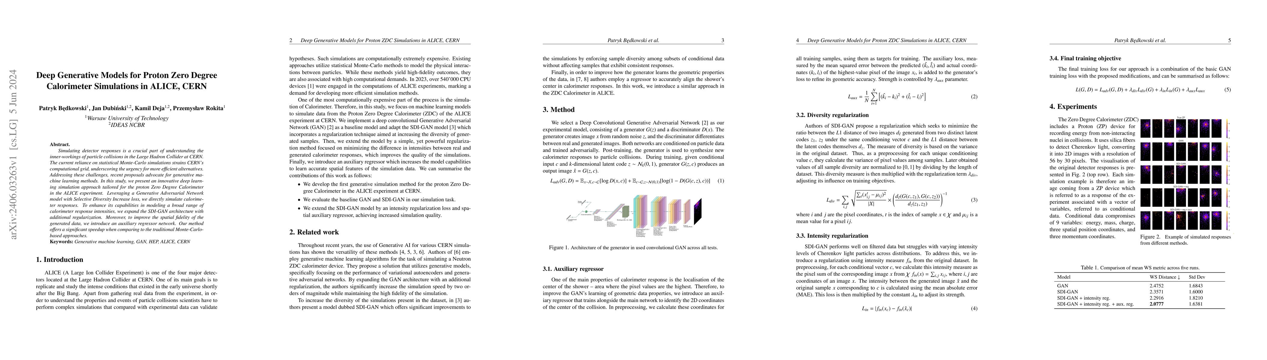 Thumbnail for Deep Generative Models for Proton Zero Degree Calorimeter Simulations in
  ALICE, CERN