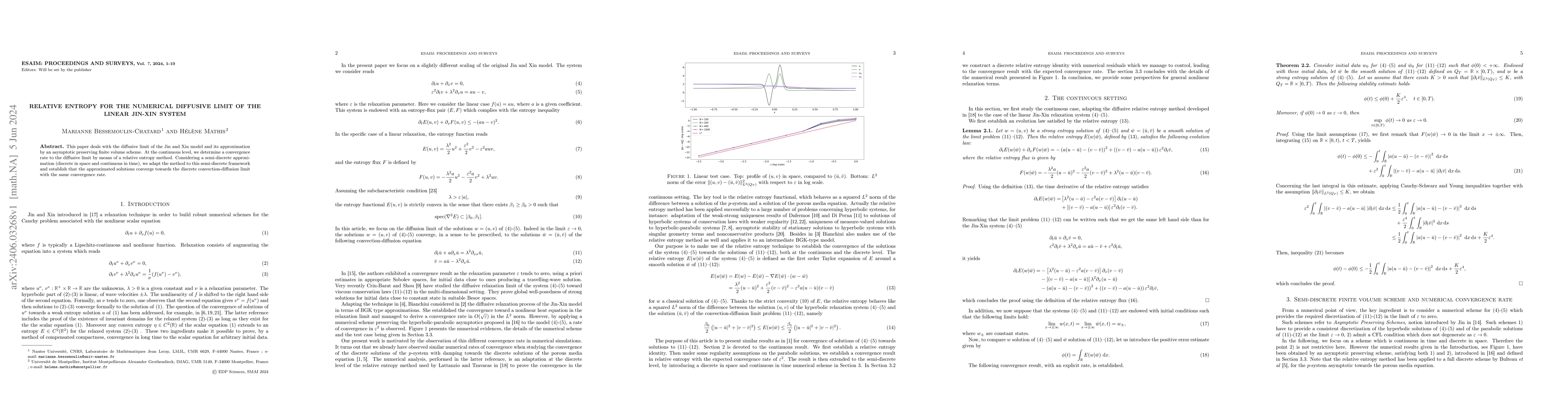 Thumbnail for Relative Entropy for the Numerical Diffusive Limit of the Linear Jin-Xin
  System