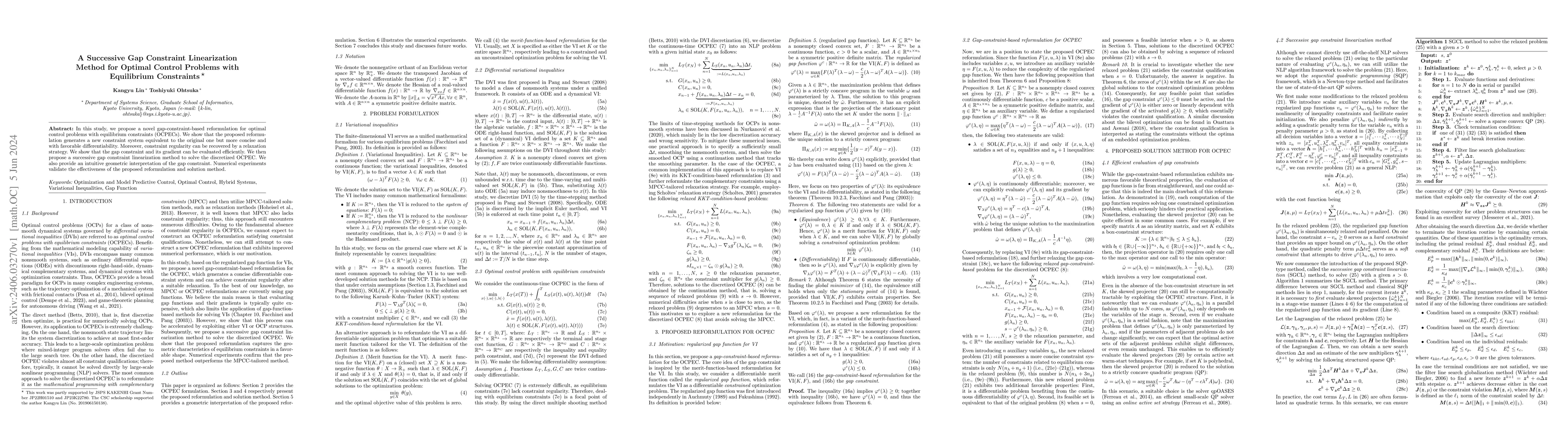 Thumbnail for A Successive Gap Constraint Linearization Method for Optimal Control
  Problems with Equilibrium Constraints