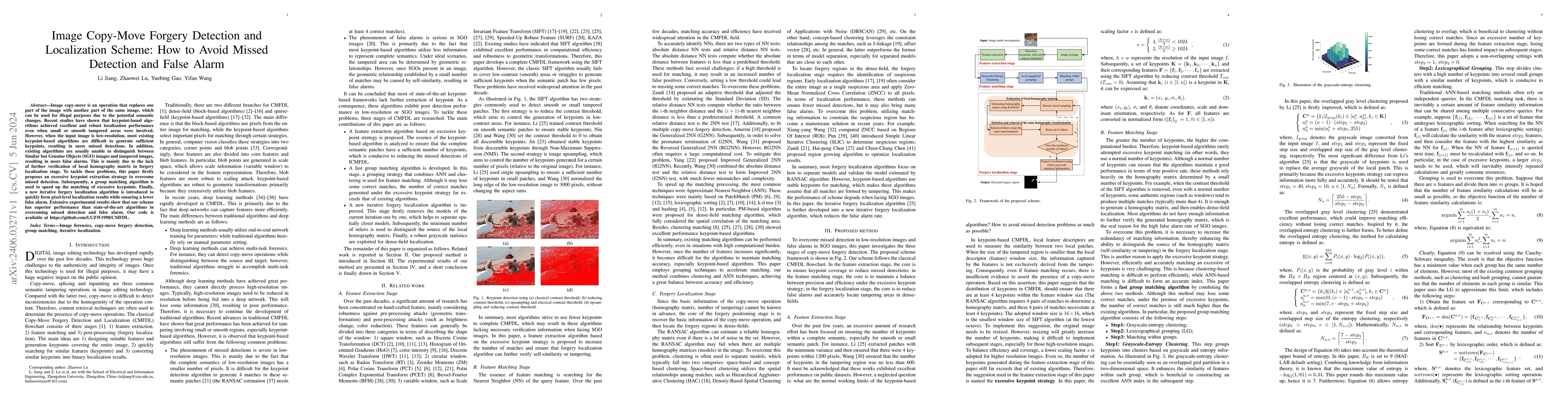 Thumbnail for Image Copy-Move Forgery Detection and Localization Scheme: How to Avoid
  Missed Detection and False Alarm