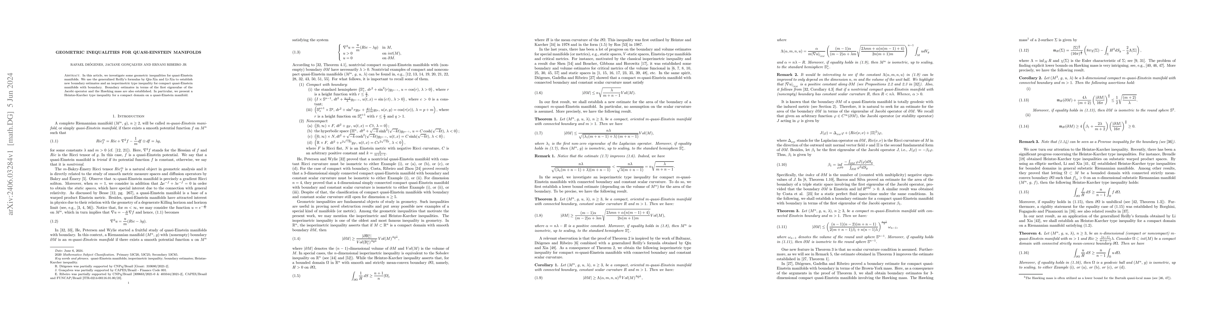 Thumbnail for Geometric inequalities for quasi-Einstein manifolds