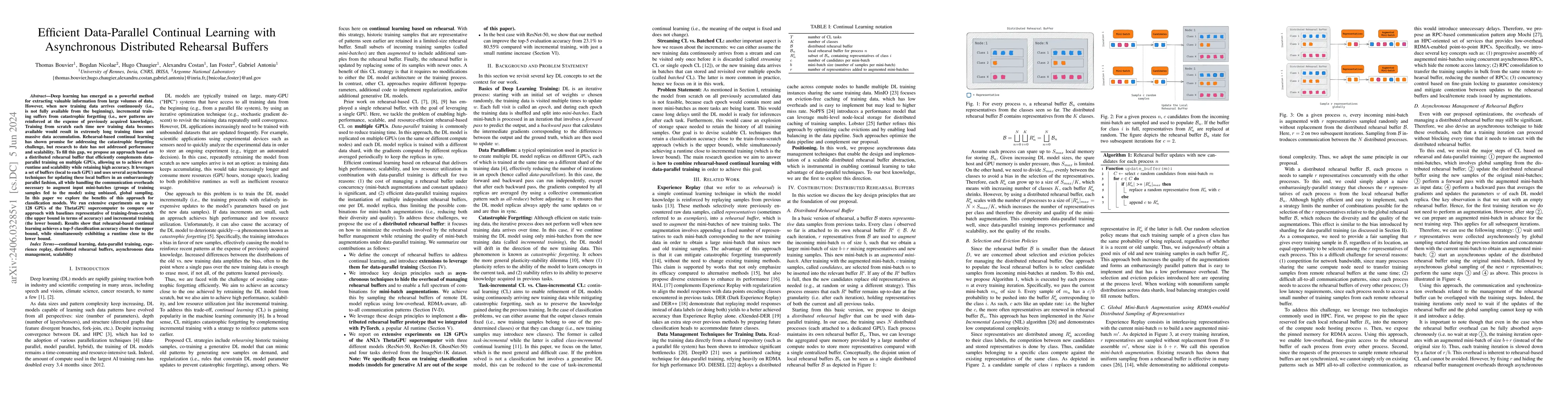 Thumbnail for Efficient Data-Parallel Continual Learning with Asynchronous Distributed
  Rehearsal Buffers