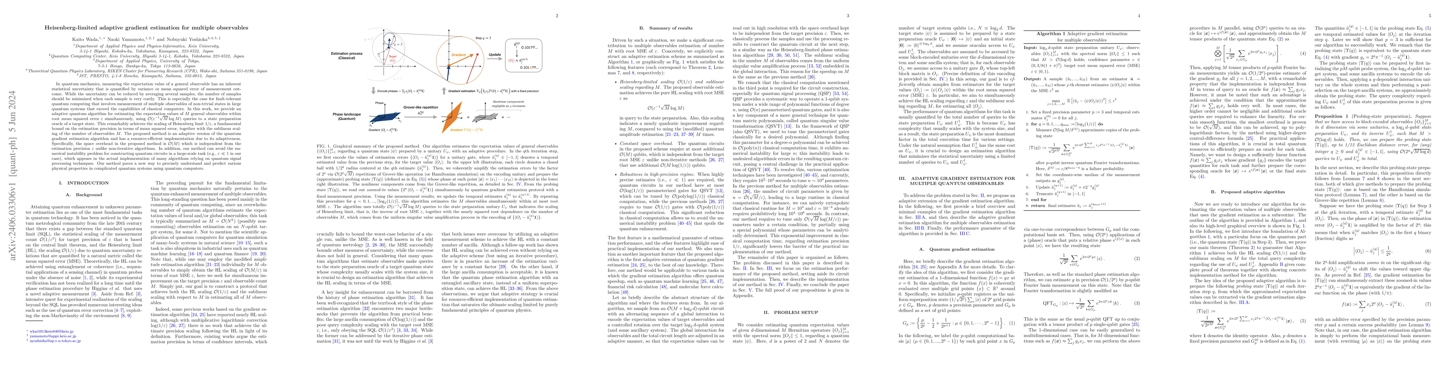 Thumbnail for Heisenberg-limited adaptive gradient estimation for multiple observables