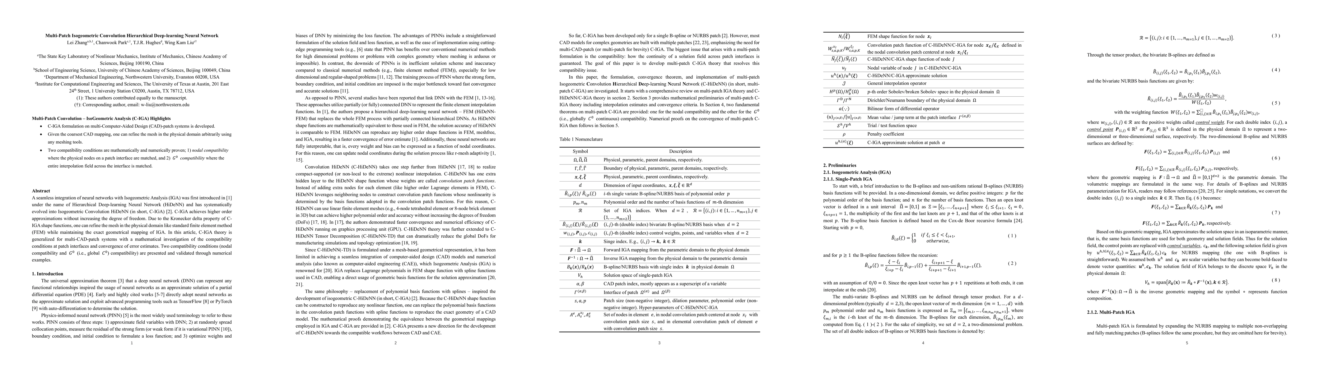 Thumbnail for Multi-Patch Isogeometric Convolution Hierarchical Deep-learning Neural
  Network