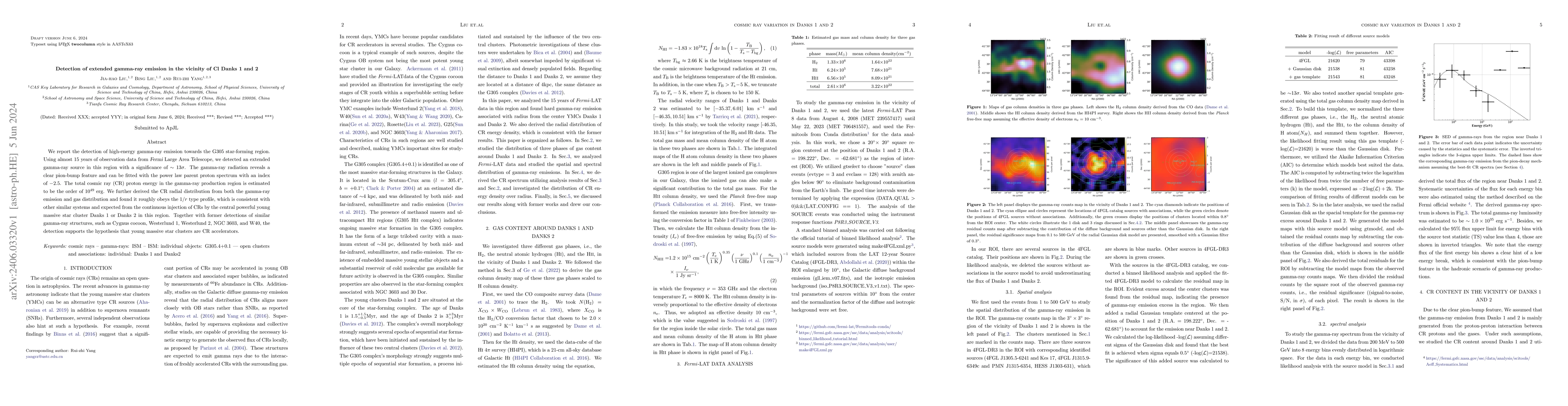 Thumbnail for Detection of extended gamma-ray emission in the vicinity of Cl Danks 1
  and 2