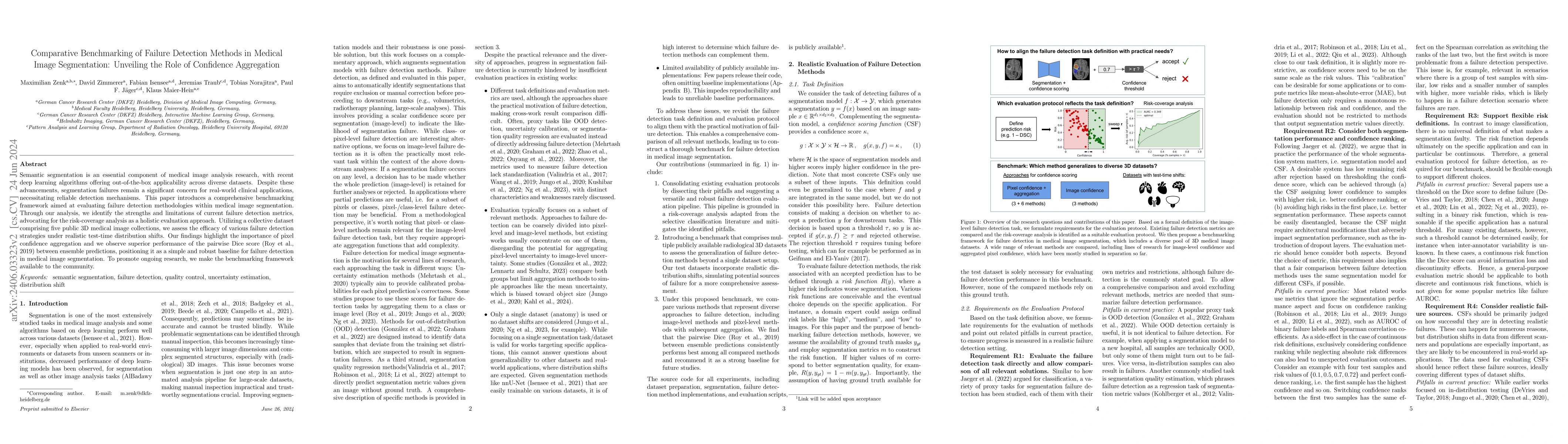 Thumbnail for Comparative Benchmarking of Failure Detection Methods in Medical Image
  Segmentation: Unveiling the Role of Confidence Aggregation