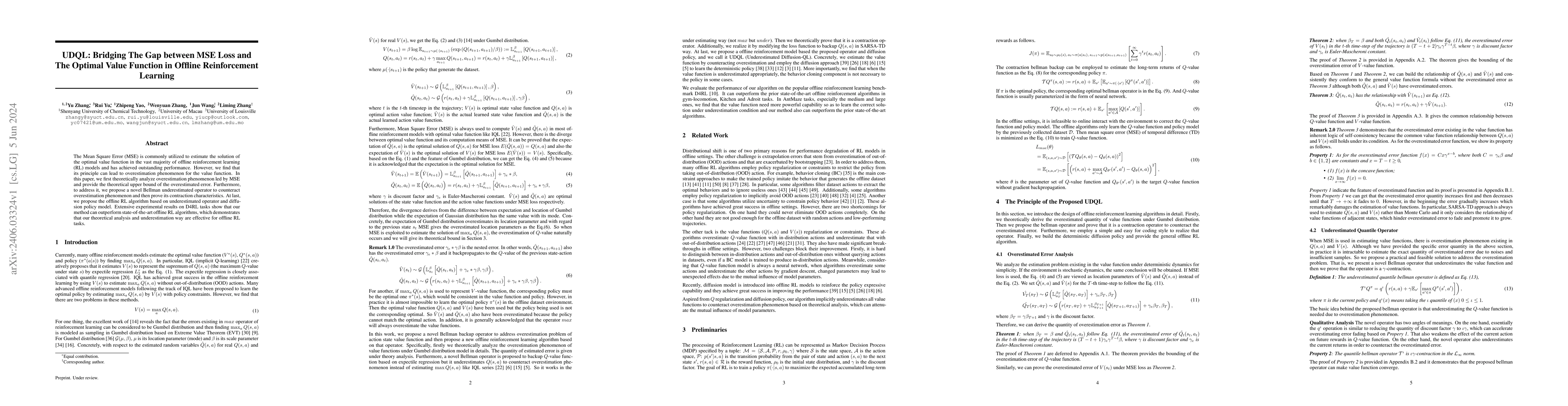 Thumbnail for UDQL: Bridging The Gap between MSE Loss and The Optimal Value Function
  in Offline Reinforcement Learning