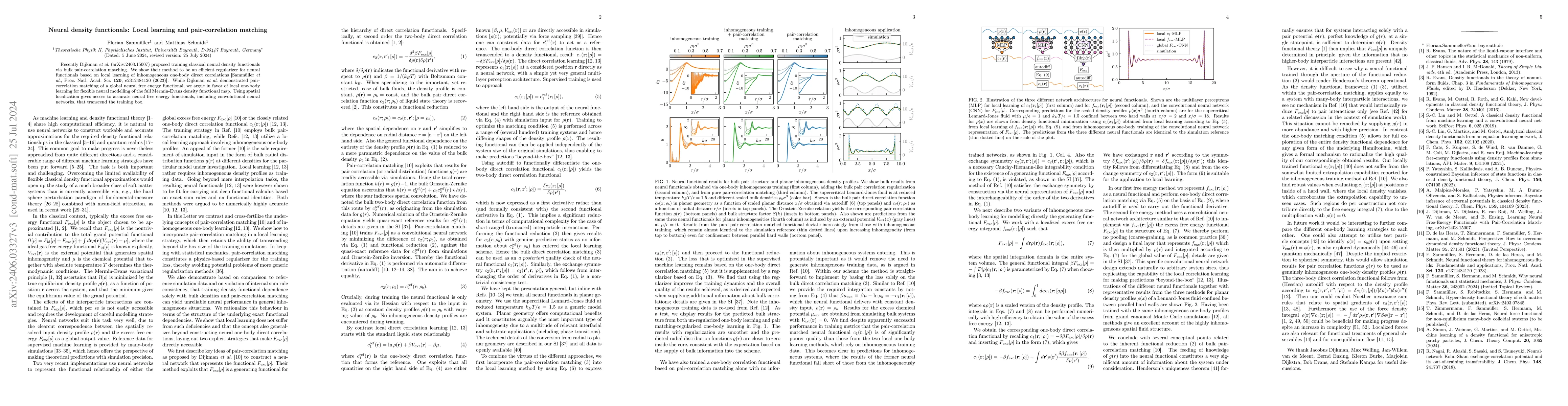 Thumbnail for Neural density functionals: Local learning and pair-correlation matching