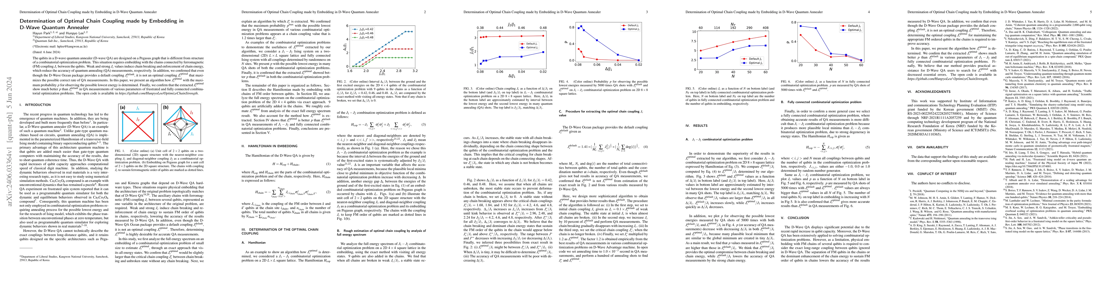 Thumbnail for Determination of Optimal Chain Coupling made by Embedding in D-Wave
  Quantum Annealer