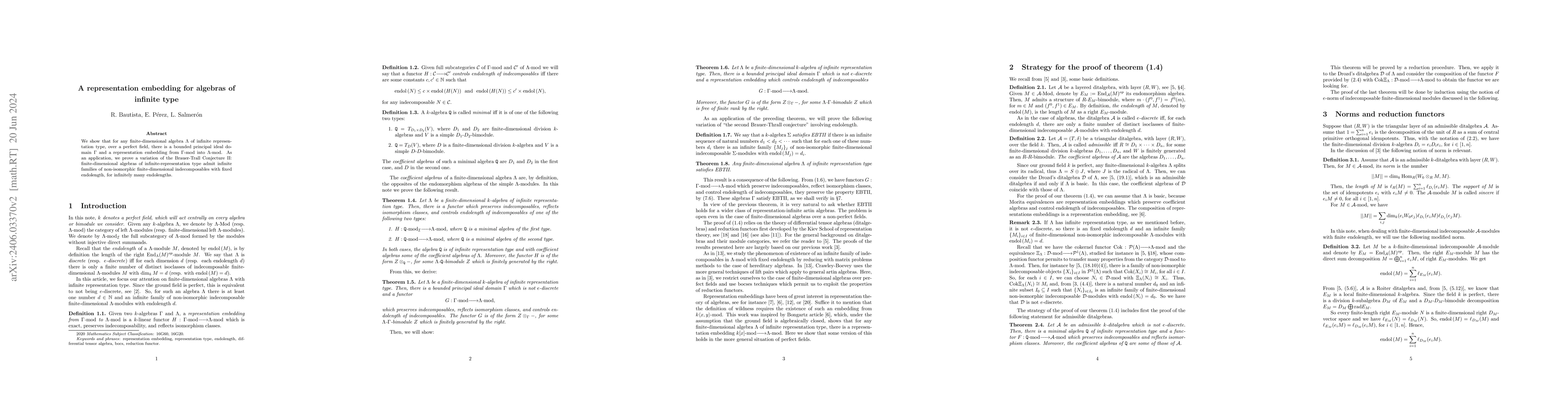 Thumbnail for A representation embedding for algebras of infinite type