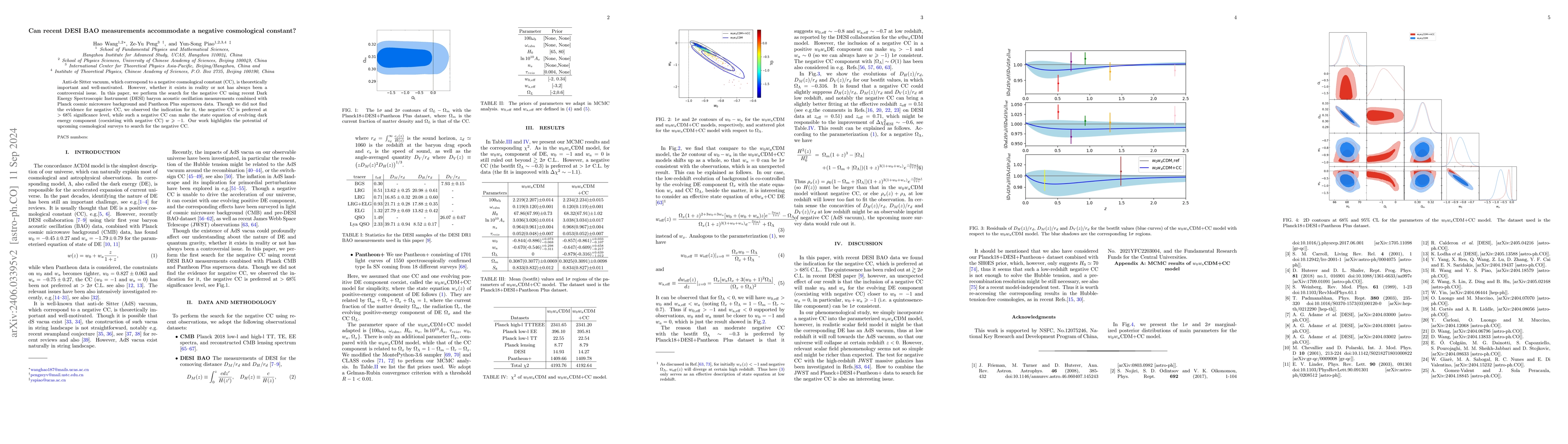 Thumbnail for Can recent DESI BAO measurements accommodate a negative cosmological
  constant?