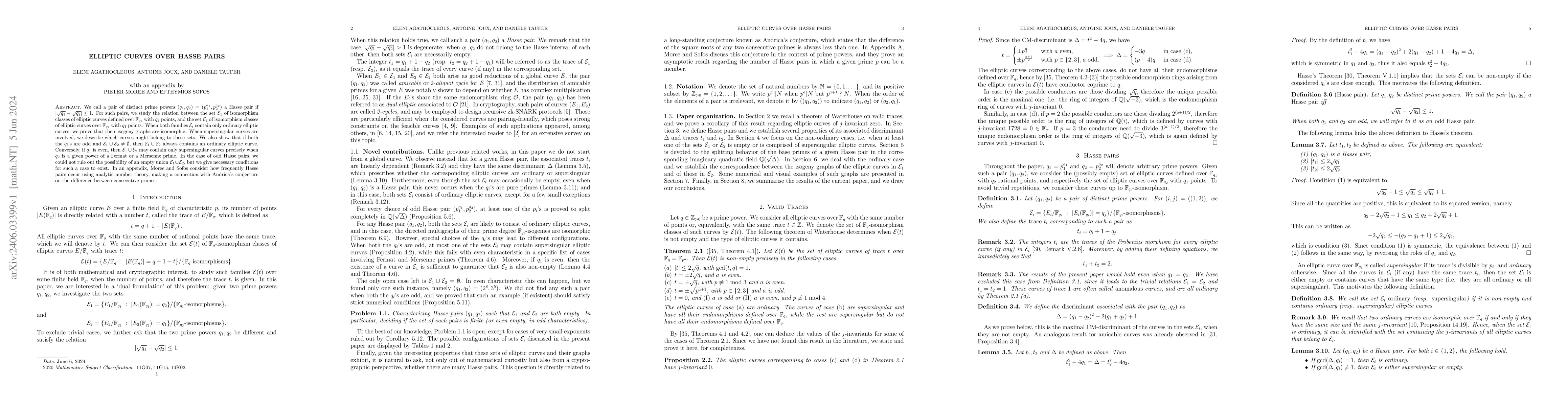 Thumbnail for Elliptic curves over Hasse pairs