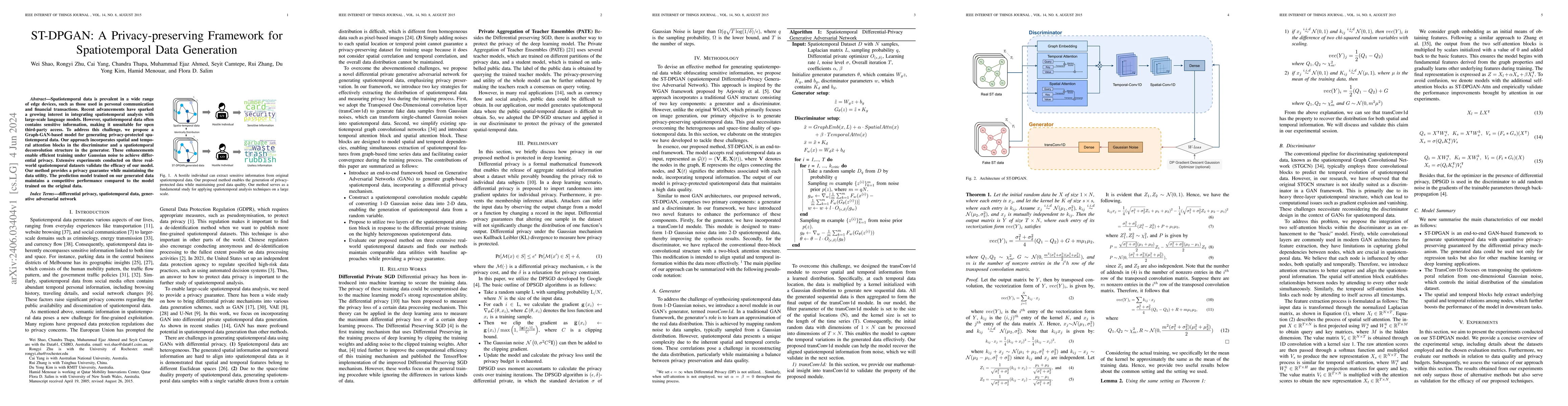 Thumbnail for ST-DPGAN: A Privacy-preserving Framework for Spatiotemporal Data
  Generation