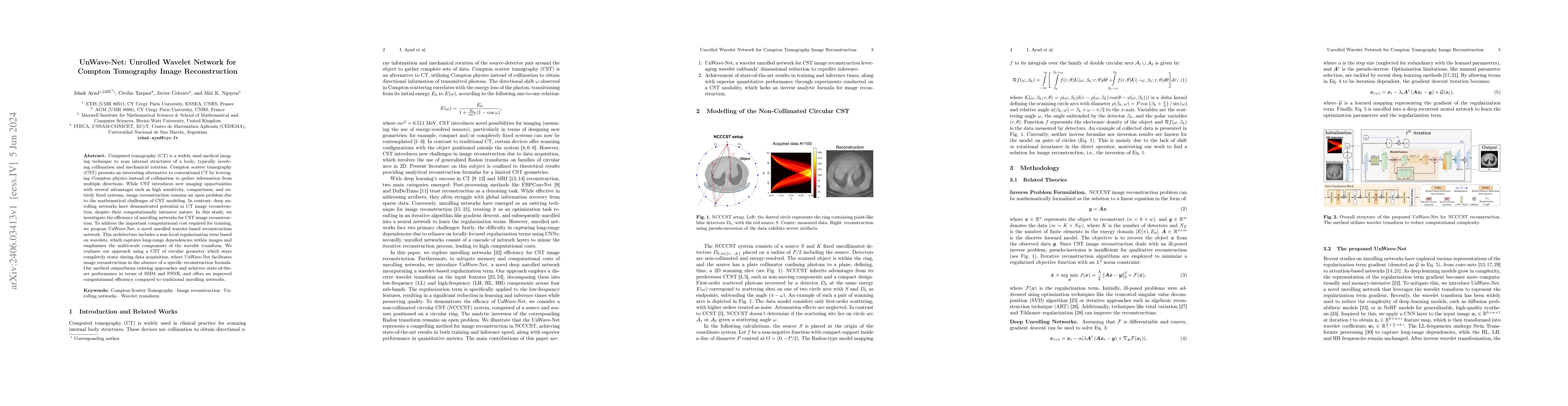 Thumbnail for UnWave-Net: Unrolled Wavelet Network for Compton Tomography Image
  Reconstruction