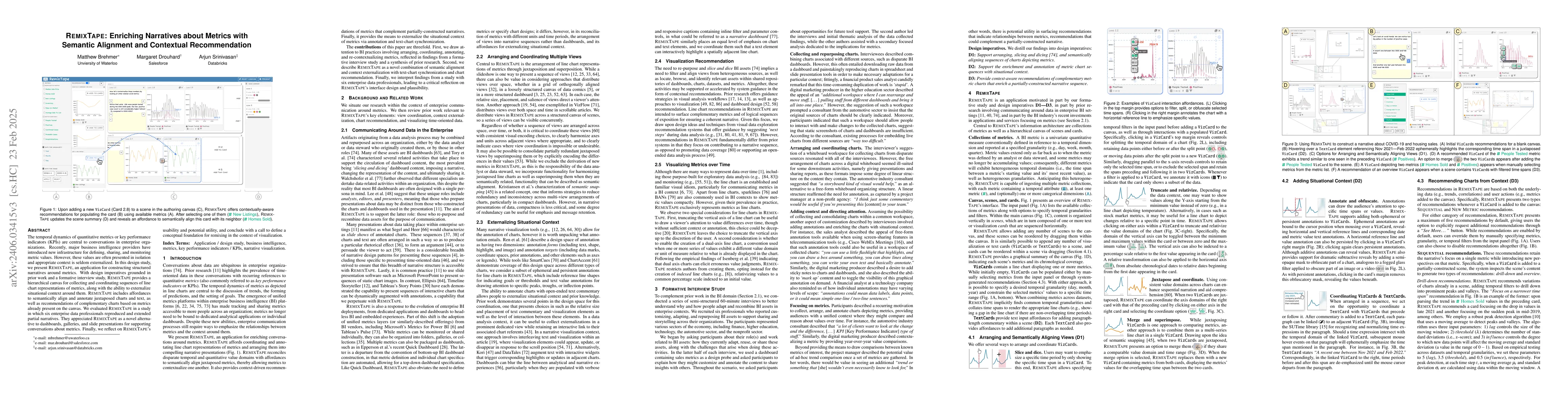 Thumbnail for RemixTape: Enriching Narratives about Metrics with Semantic Alignment
  and Contextual Recommendation