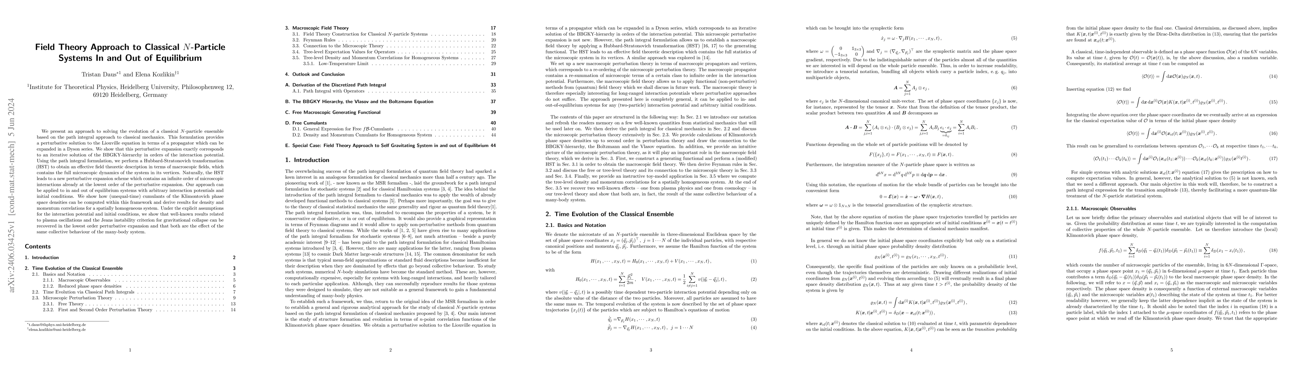 Thumbnail for Field Theory Approach to Classical $N$-Particle Systems In and Out of
  Equilibrium