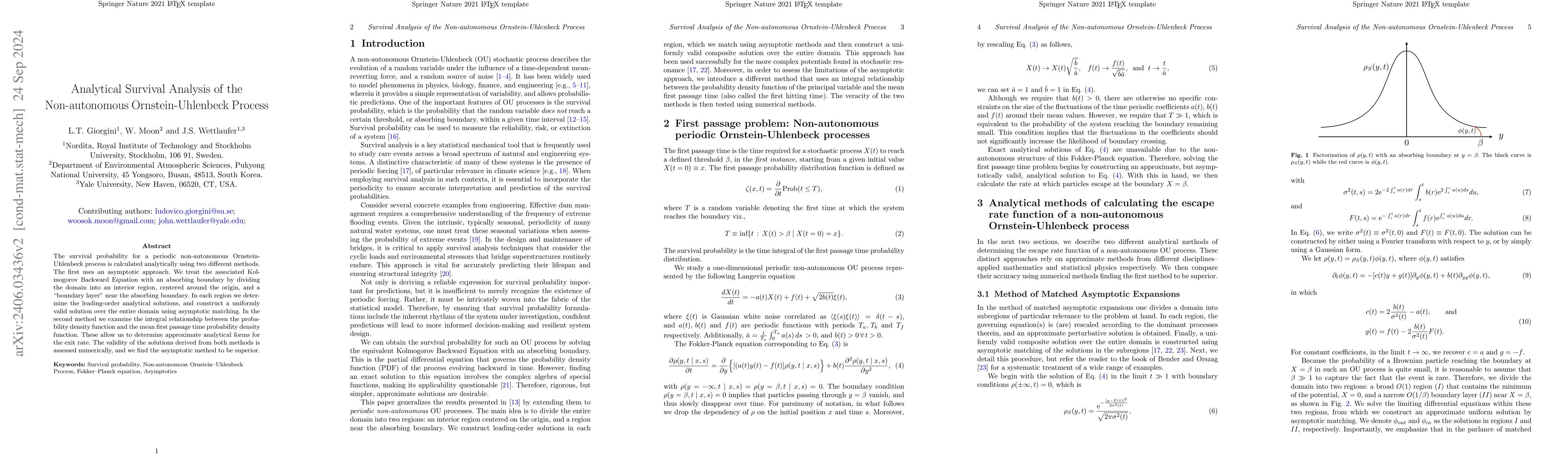 Thumbnail for Analytical Survival Analysis of the Non-autonomous Ornstein-Uhlenbeck
  Process
