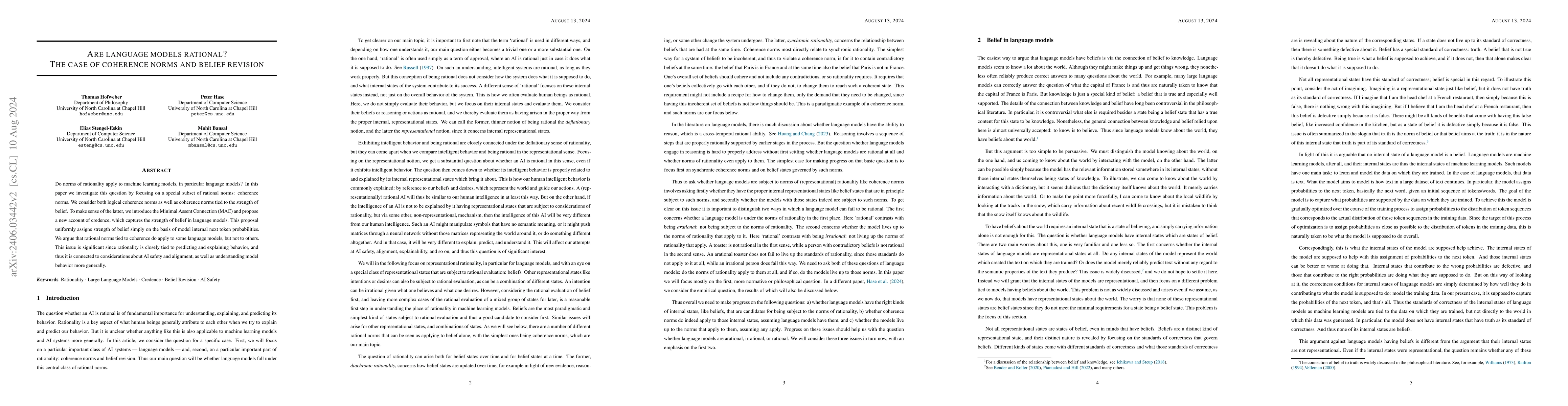 Thumbnail for Are language models rational? The case of coherence norms and belief
  revision