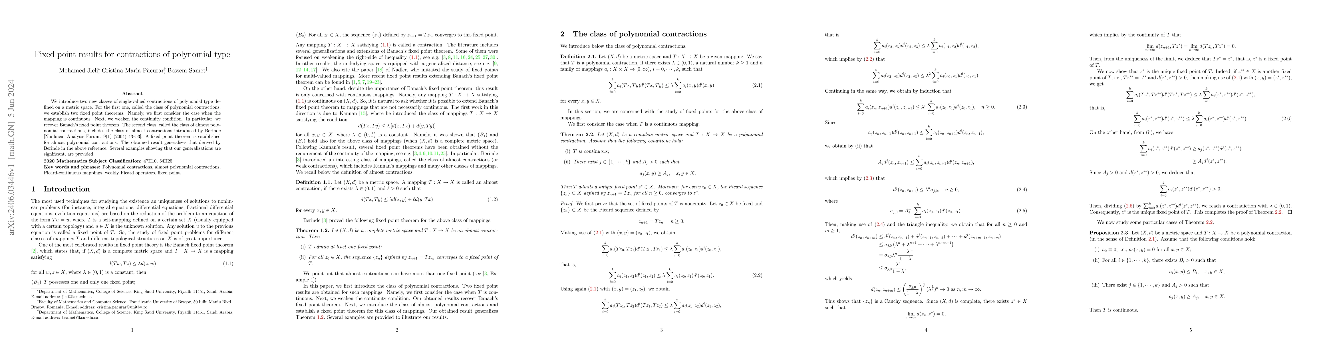Thumbnail for Fixed point results for contractions of polynomial type