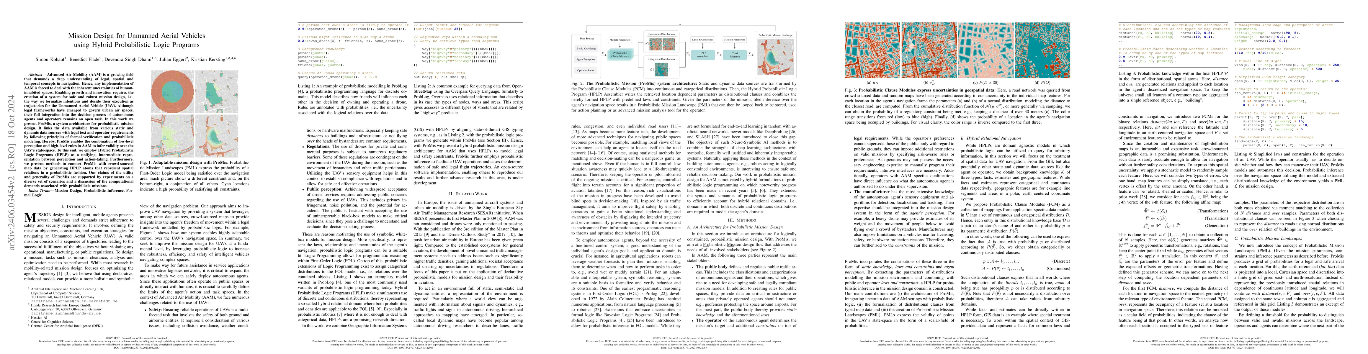 Thumbnail for Mission Design for Unmanned Aerial Vehicles using Hybrid Probabilistic
  Logic Program