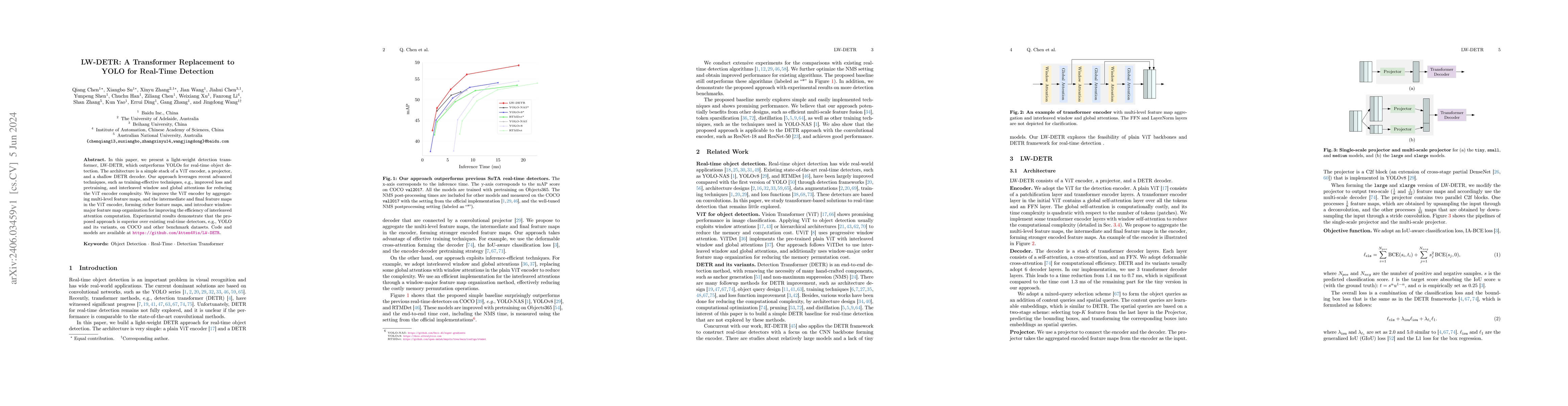 Thumbnail for LW-DETR: A Transformer Replacement to YOLO for Real-Time Detection