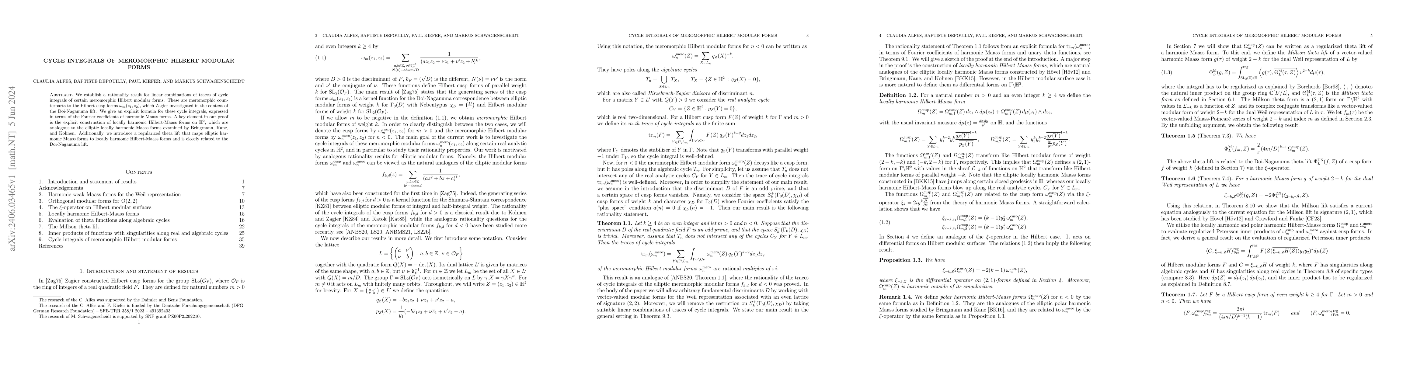Thumbnail for Cycle integrals of meromorphic Hilbert modular forms