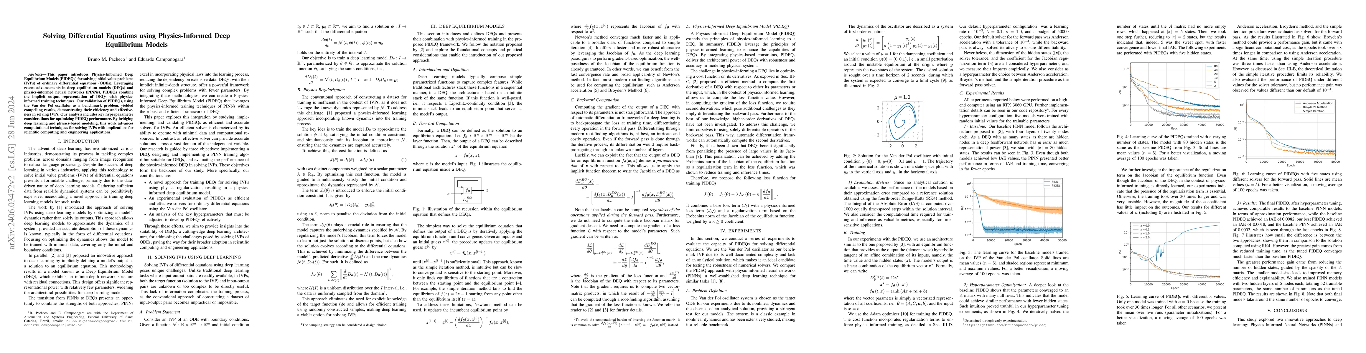 Thumbnail for Solving Differential Equations using Physics-Informed Deep Equilibrium
  Models
