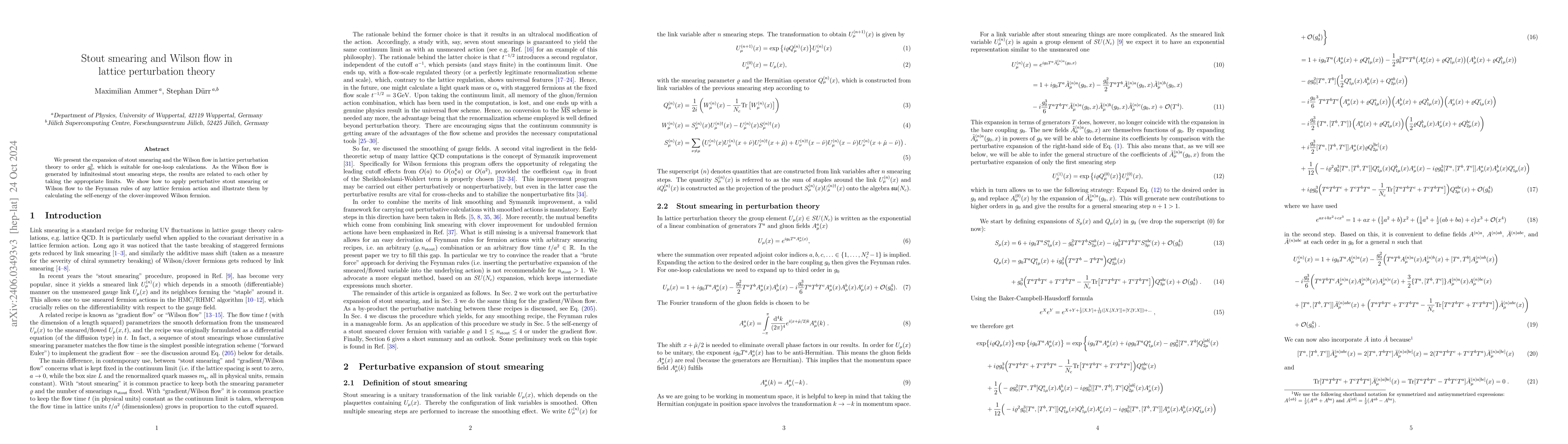Thumbnail for Stout smearing and Wilson flow in lattice perturbation theory