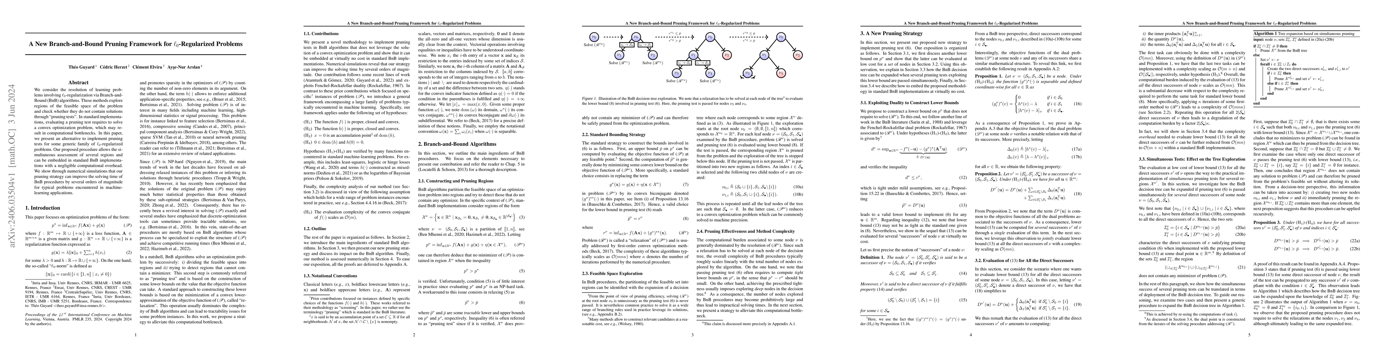 Thumbnail for A New Branch-and-Bound Pruning Framework for $\ell_0$-Regularized
  Problems
