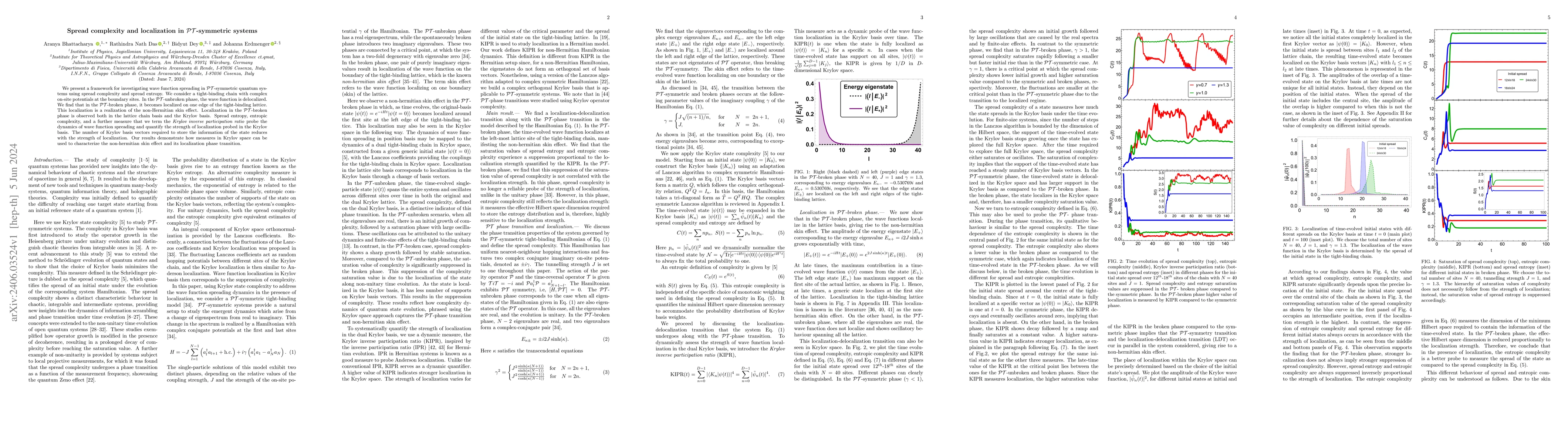 Thumbnail for Spread complexity and localization in $\mathcal{PT}$-symmetric systems