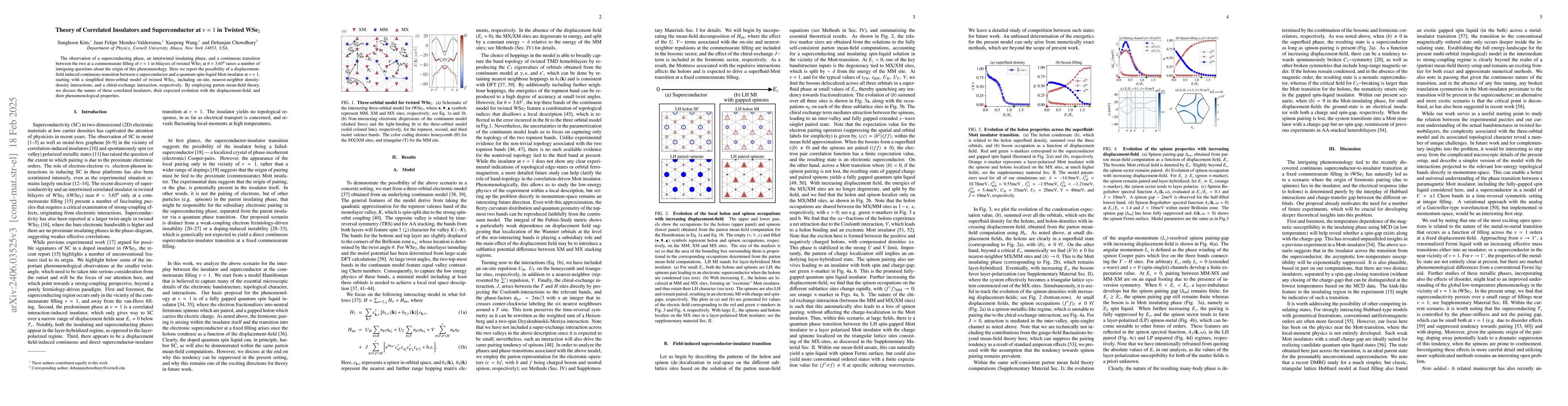 Thumbnail for Theory of Correlated Insulator(s) and Superconductor at $\nu=1$ in
  Twisted WSe$_2$