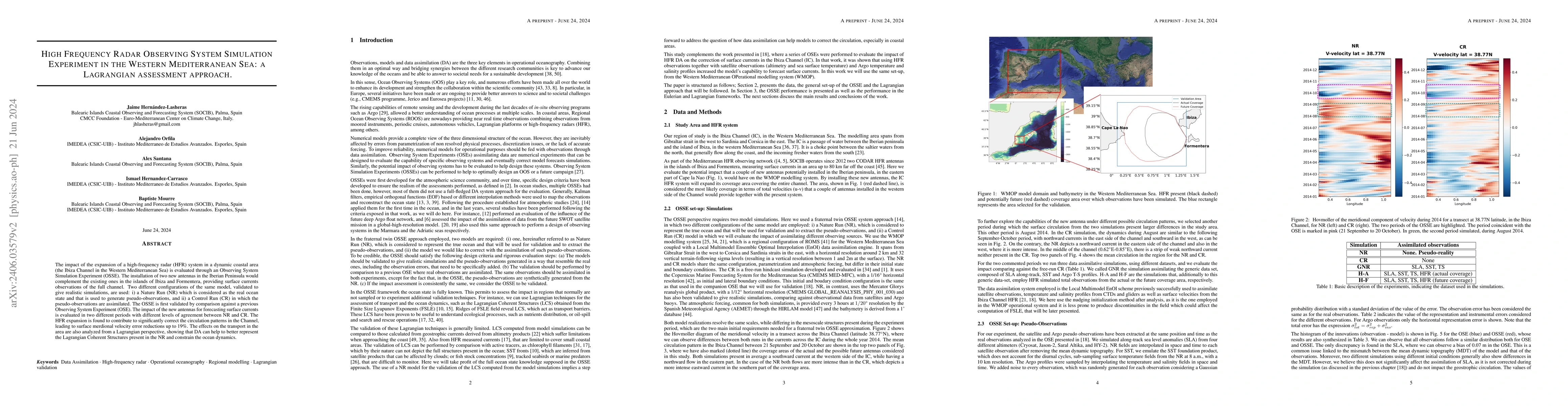 Thumbnail for High Frequency Radar Observing System Simulation Experiment in the
  Western Mediterranean Sea: a Lagrangian assessment approach