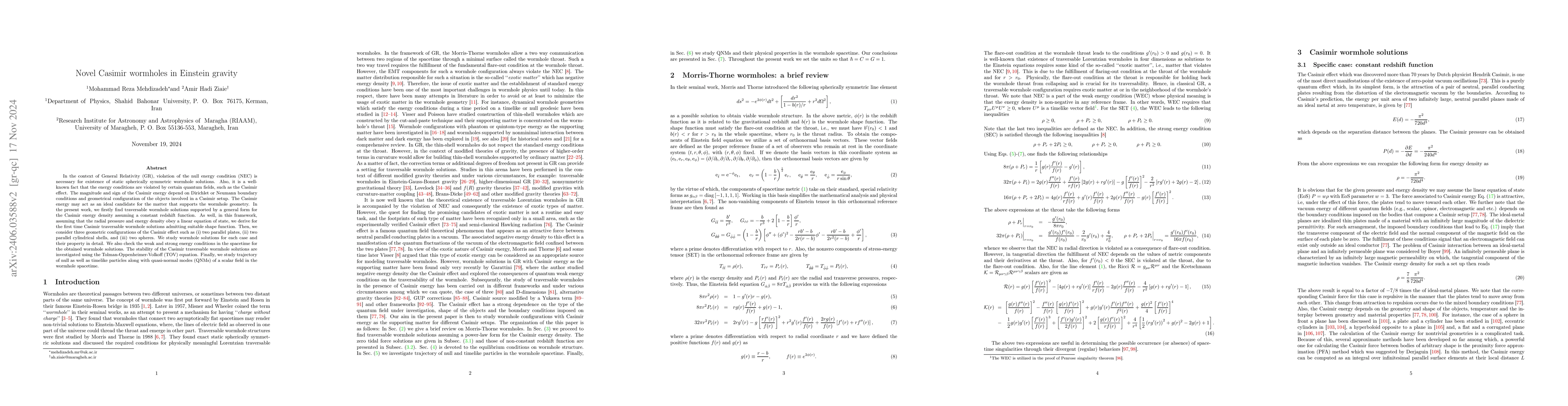 Thumbnail for Novel Casimir wormholes in Einstein gravity