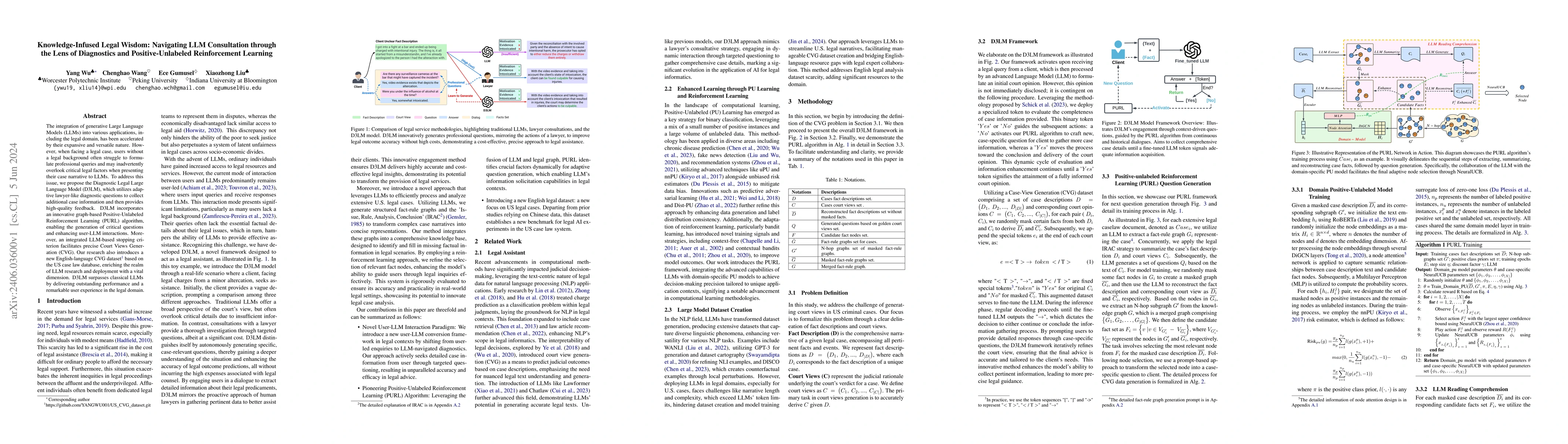 Thumbnail for Knowledge-Infused Legal Wisdom: Navigating LLM Consultation through the
  Lens of Diagnostics and Positive-Unlabeled Reinforcement Learning