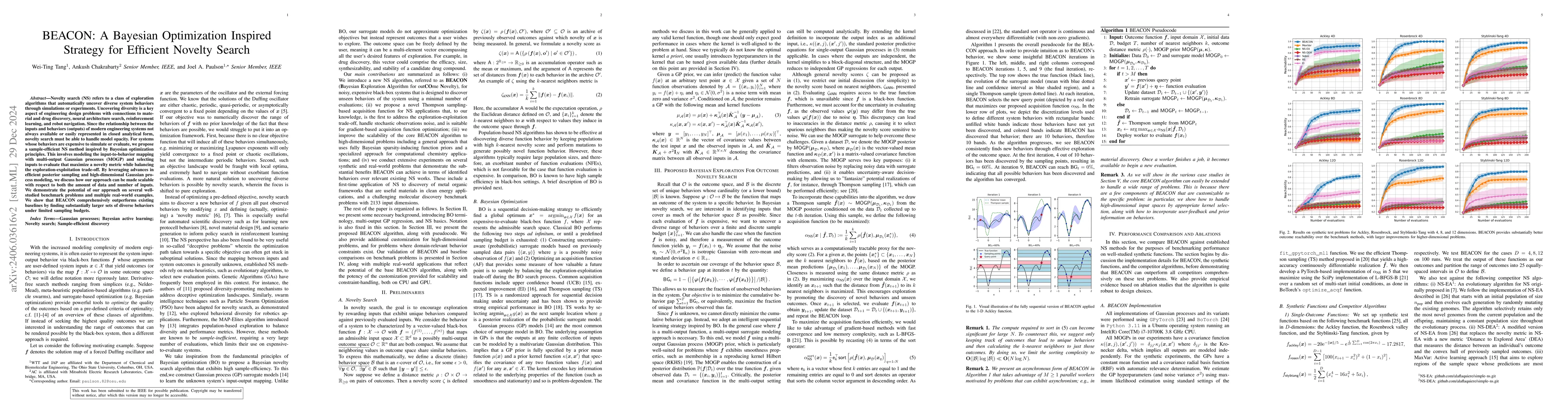 Thumbnail for BEACON: A Bayesian Optimization Strategy for Novelty Search in Expensive
  Black-Box Systems