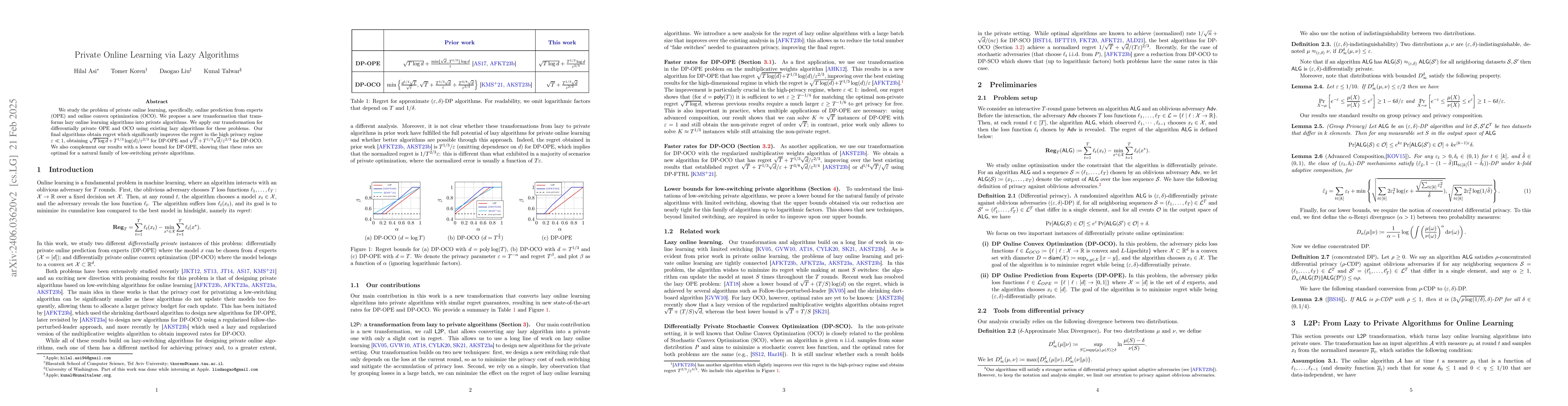 Thumbnail for Private Online Learning via Lazy Algorithms