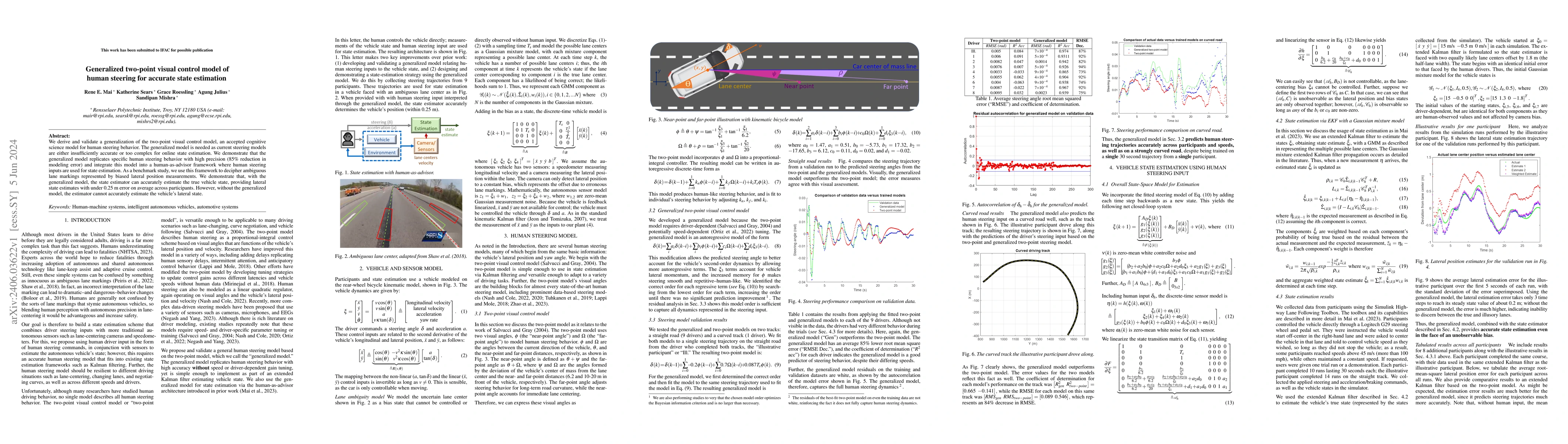 Thumbnail for Generalized two-point visual control model of human steering for
  accurate state estimation
