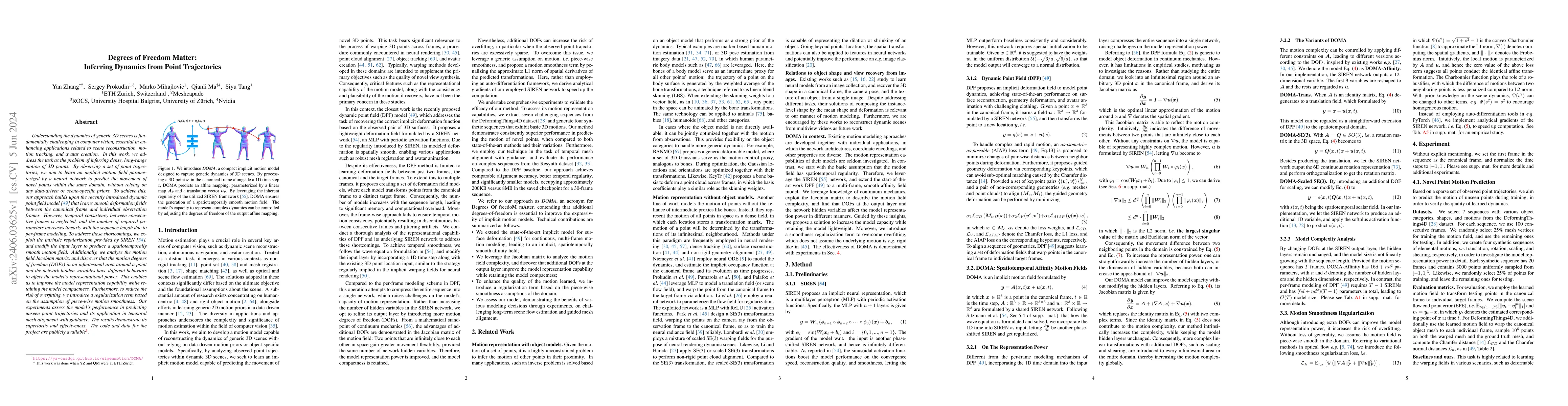 Thumbnail for Degrees of Freedom Matter: Inferring Dynamics from Point Trajectories