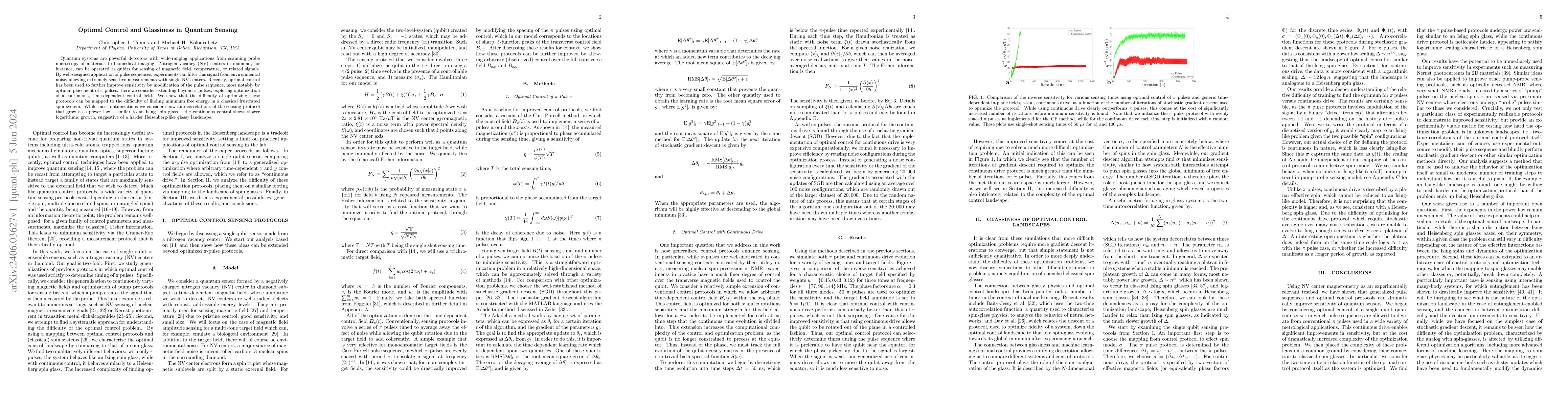 Thumbnail for Optimal Control and Glassiness in Quantum Sensing