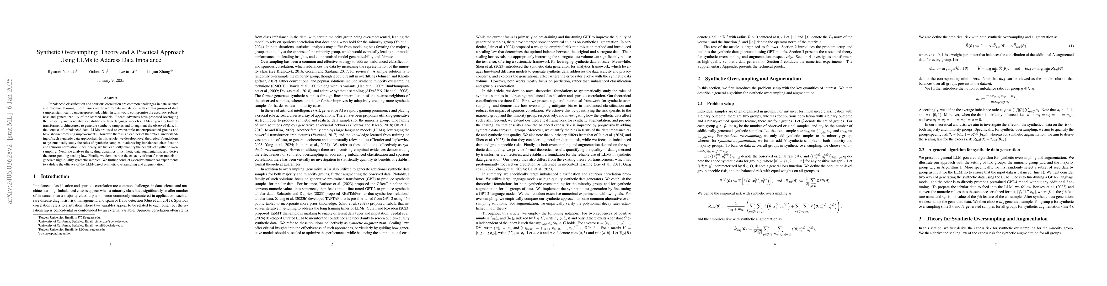 Thumbnail for Synthetic Oversampling: Theory and A Practical Approach Using LLMs to
  Address Data Imbalance